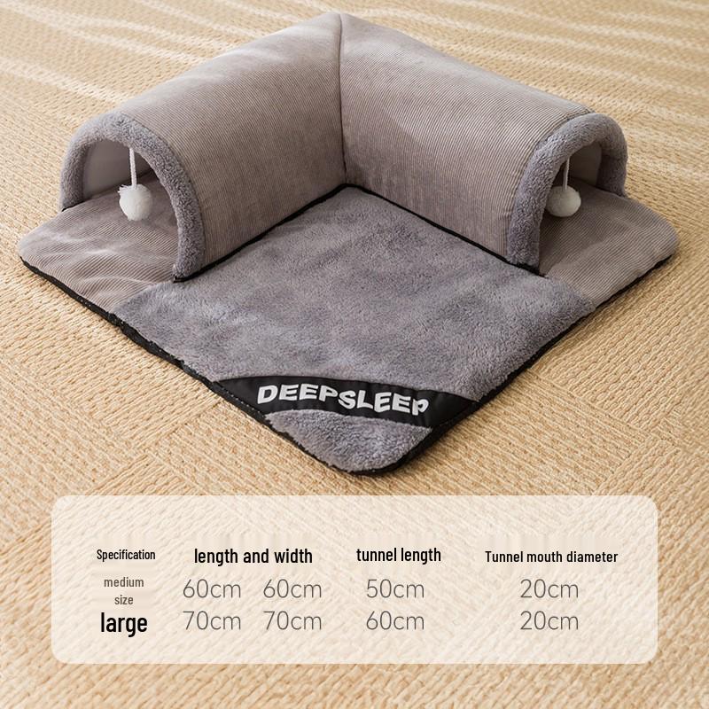 Breathable Spring/Summer Cat Tunnel & Bed Combo for Play and Relaxation