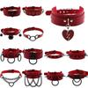 Punk Black Metal Tassel Red Choker Necklace Sexy Spiked Neck Strap Clavicle Collar Men Necklaces Hollween Women Y2K Jeweley Gift