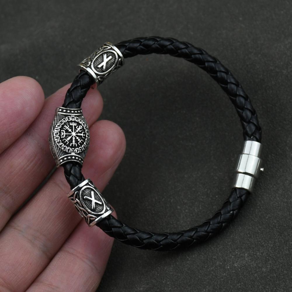 Браслет с рунами викингов Vikingo 3 шт. / 11 шт. / 13 шт. / 15 шт. Бусины с рунами Компас Вегвизир Амулет Браслет викинга Славянский Аксессуар