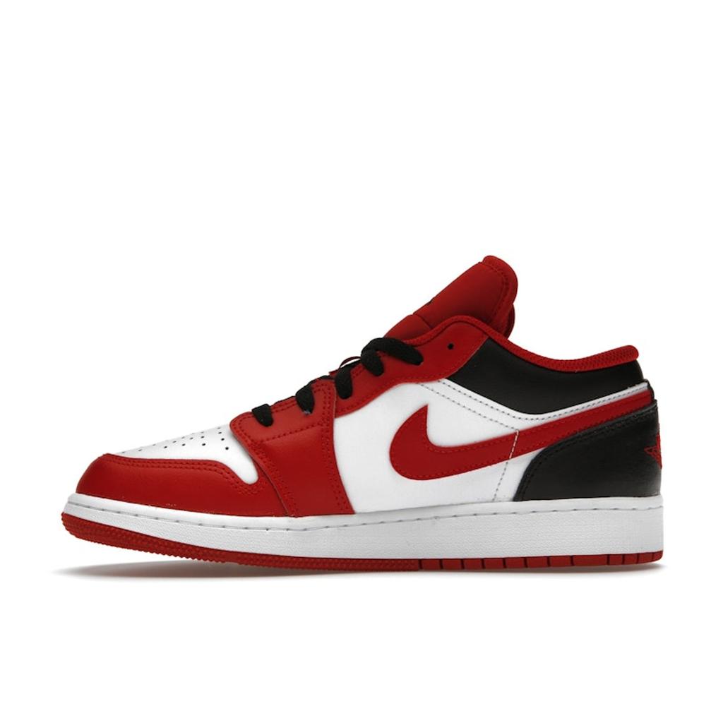 Air Jordan 1 Low GS Reverse Black Toe Kids Sneakers Red White Gym-Red 553560-163