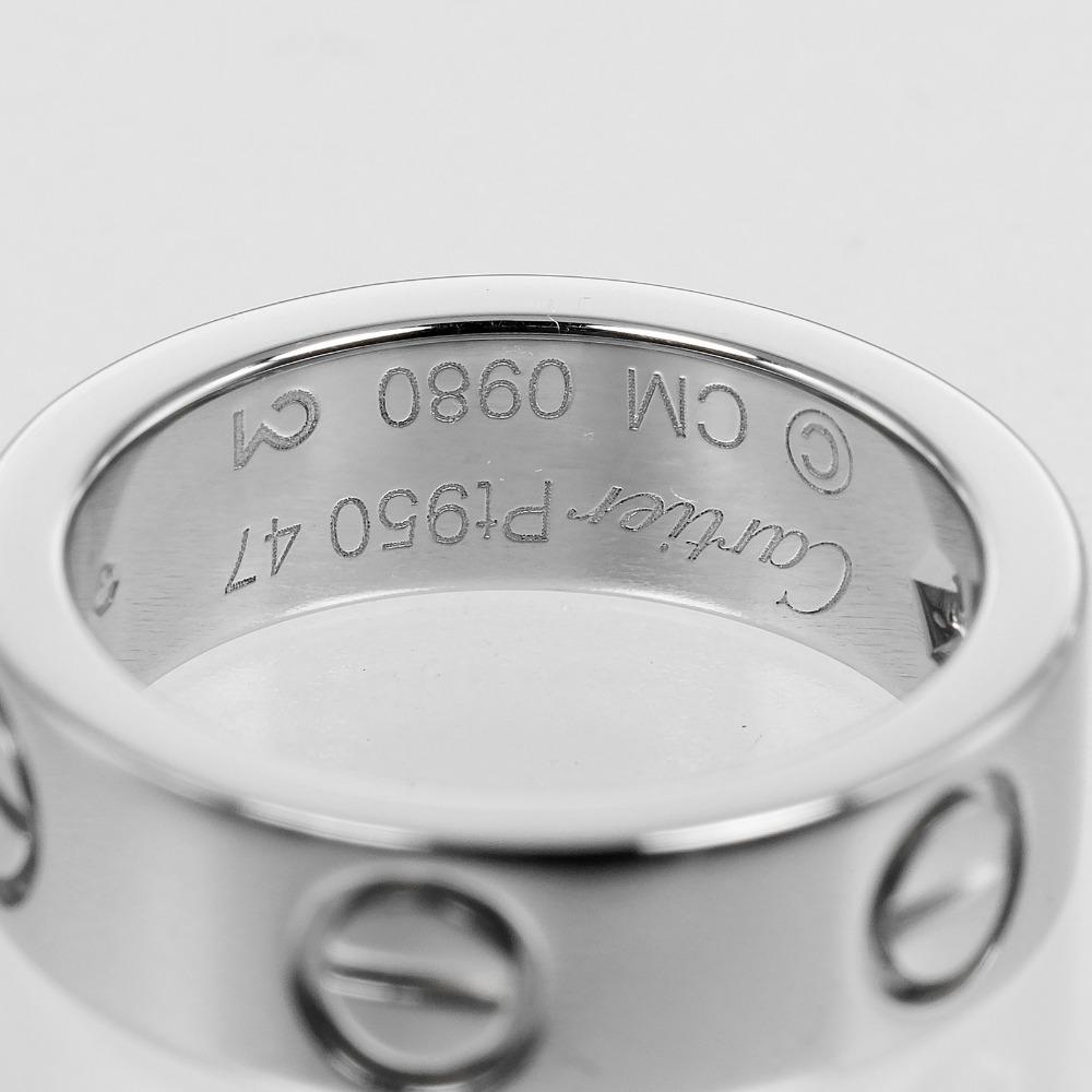 Cartier Любовь Классическая Модель Кольцо Pt950Платина/бриллиант № 4.1(Наш размер) 10.6 г Женщины Б/У