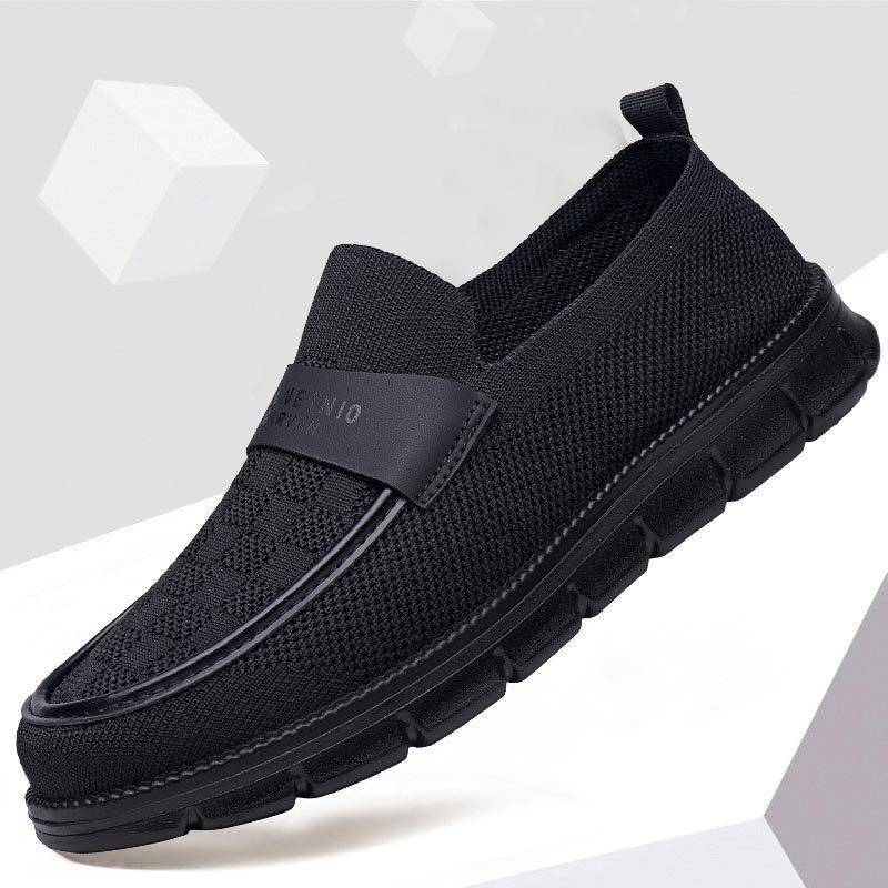 Мужская обувь большого размера, модная плетеная поверхность, дышащая повседневная обувь для улицы, мягкая подошва, легкая спортивная обувь на одной педали
