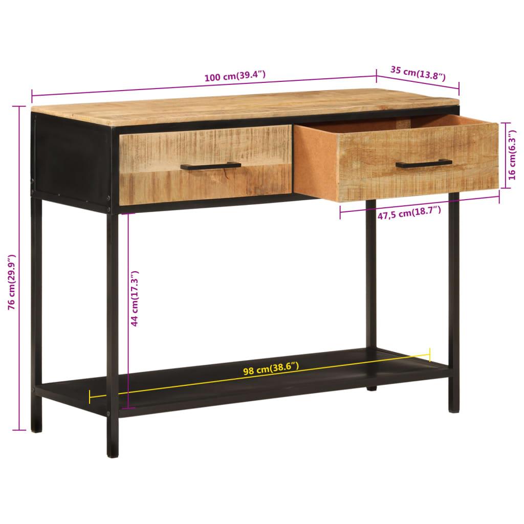 Console Table 100x35x76 cm Solid Mango Wood and Iron