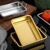 Подносы из нержавеющей стали с антипригарным покрытием, многофункциональные, стальные, прямоугольные, металлические подносы для кухни
