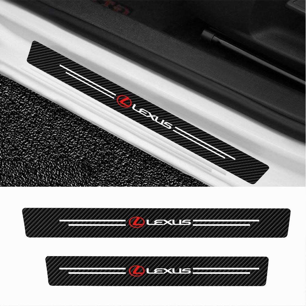 4Pcs Car Logo Threshold strip Auto Door Sill Pedal Sticker Interior Accessories For Lexus LS LC IS350 ES300h ES300 IS250 IS220d AFL1