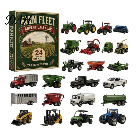 Kids Christmas Gift 2026 Transportation Advent Calendar, 24-Day Acrylic Ornament Set with Vehicle Holiday Companion Figures, Tree Hanging