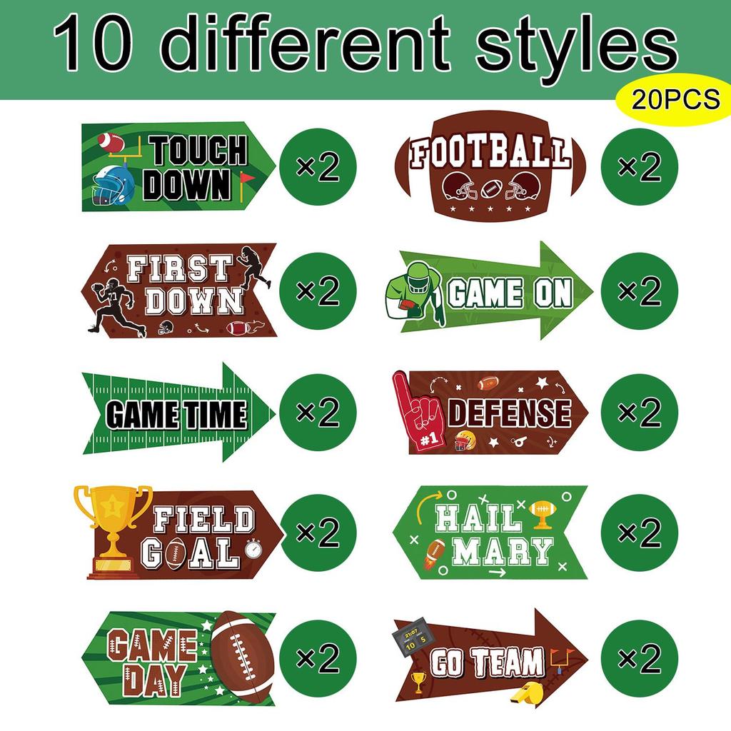 Украшения для вечеринки по случаю дня рождения в футбольном стиле, вывеска для вечеринки в футбольном стиле, 20 шт. вывесок для футбольного двора — вывеска для вечеринки футбольной команды, вывеска для вечеринки в регби и вывеска для футбольного двора