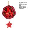 Christmas Wreath Decoration Red Artificial Poinsettias Buffalo Plaid Wreath With Star/Tree Ornament