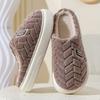 New Winter Home Cotton Slippers Women's and Men Warm Toe Wrap Plush Slippers Couple's Indoor Non-slip Thick Sole House Slides