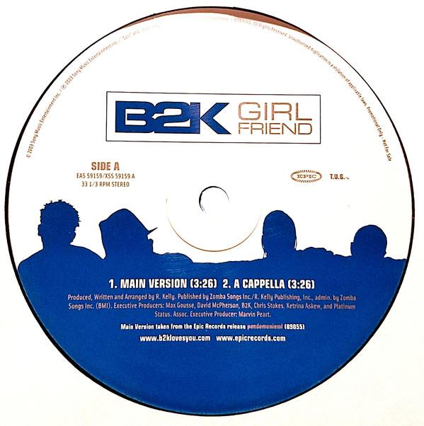 12-дюймовая пластинка B2K Girlfriend EAS59159 Epic 2003 US SoulFunk Б/у