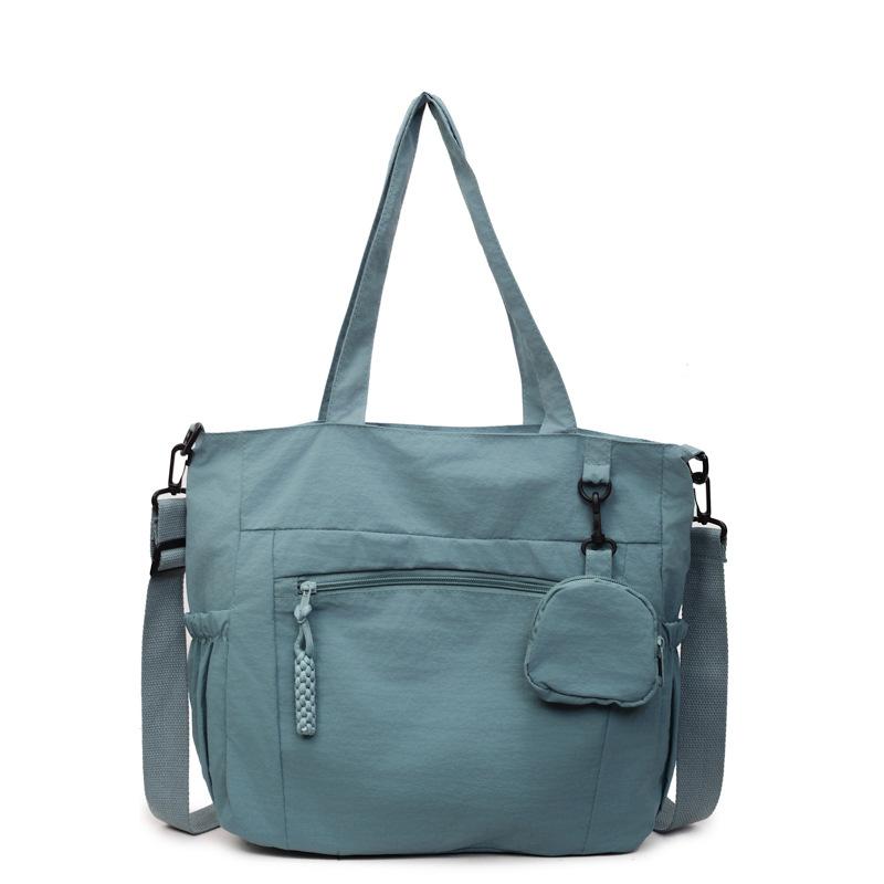 Lazy Wind Large Capacity Canvas Bag Women 2025 New Fashion Student Class Computer Bag Shoulder Portable Tote Bag