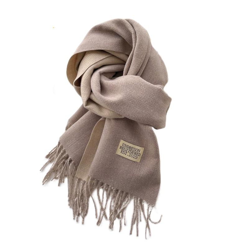 Warm Imitation Wool Scarf Two-sided Winter Long Shawl Classic Cashmere Shawl  Autumn Winter