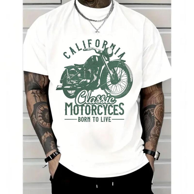 California Classic Retro Cafe Racer Gift T-Shirt for Racing bikers 100% cotton printed Motorcyc