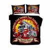 Firefighter Truck Duvet Cover King/Queen Size Red Firemen Car Bedding Set For Kids Boys Girls Fire Engine Polyester Quilt Cover
