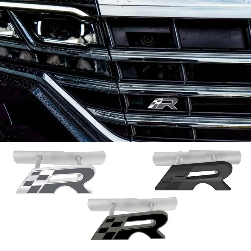 Metal 3D R Front Grille Sticker Car Rear Trunk Body Emblem Badge for SEAT Leon Ibiza 300 6J 6L Alhambra Exeo Altea Ateca cupra