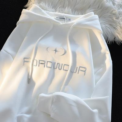 Плюс размер Женская ретро-печатная плюшевая толстая толстовка с капюшоном с длинным рукавом Повседневная свободная толстовка для пары