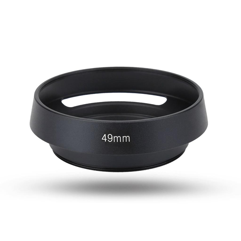 Легкая металлическая вентилируемая бленда объектива камеры с колпачком (49мм)