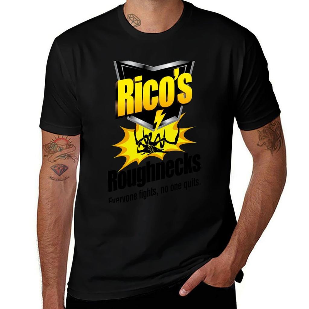 Ricos Roughnecks Классическая футболка Футболка футболки для мужчины хлопок мягкие мужские футболки хлопок Футболка