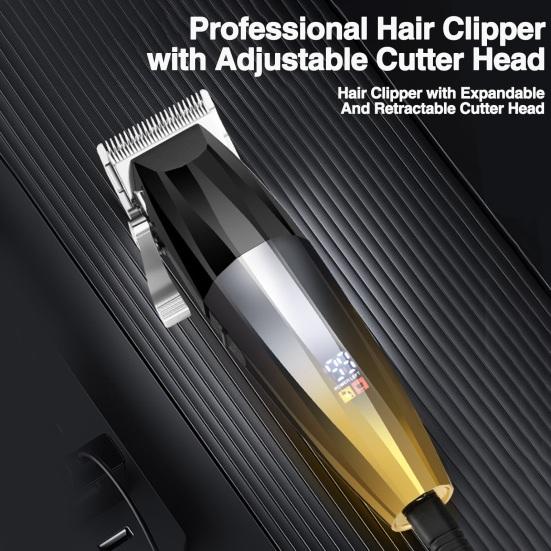 1 комплект, профессиональная электрическая машинка для стрижки волос, регулируемая режущая головка, мощная тихая машинка для стрижки волос для домашнего бритья