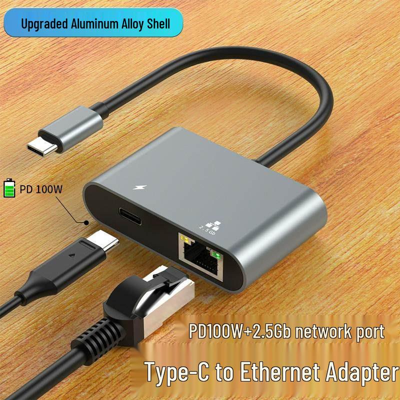 Адаптер-хаб USB-C на 2,5G Ethernet и PD-зарядку 100 Вт - Двухфункциональная док-станция