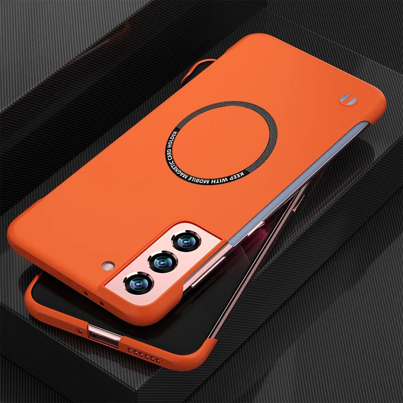 Для Samsung Galaxy S23 S22 S21 S20 FE Ultra S10 Plus безрамочный магнитный беспроводной зарядный противоударный жесткий чехол для ПК