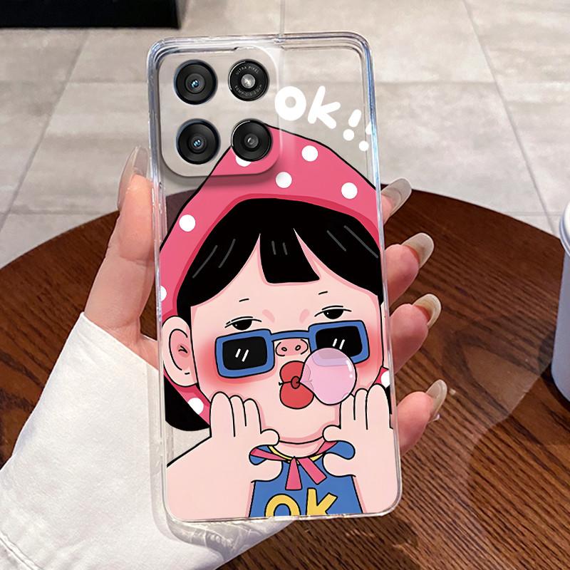 Jelly Casing For Motorola Moto G Stylus 5G 2025/Moto Edge 60 Stylus Funda Clear Silicone Soft TPU Cover Cute Cat Protective Case