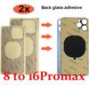2 шт. Вырезанные наклейки с двусторонним клеем 3M для iPhone 11 12 13 14 Pro Max X XS XR 8 Plus Заднее стекло Крышка аккумулятора