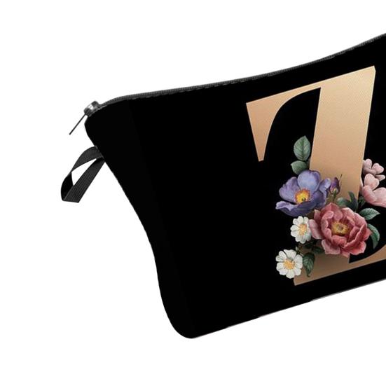 Cosmetic Bag 3D Digital Printing Letter Flower Pattern Female Multipurpose Delicate Pencil