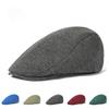 Tweed Duck Tongue Hat Men's Solid Color Beret Casual Retro Forward Cap Spring and Autumn Sun Hat Female Hat
