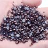 8mm Flat-Bottom Half-Round Imitation Pearls Beads, 100-Pack - DIY Rhinestone Mobile Case Accessories