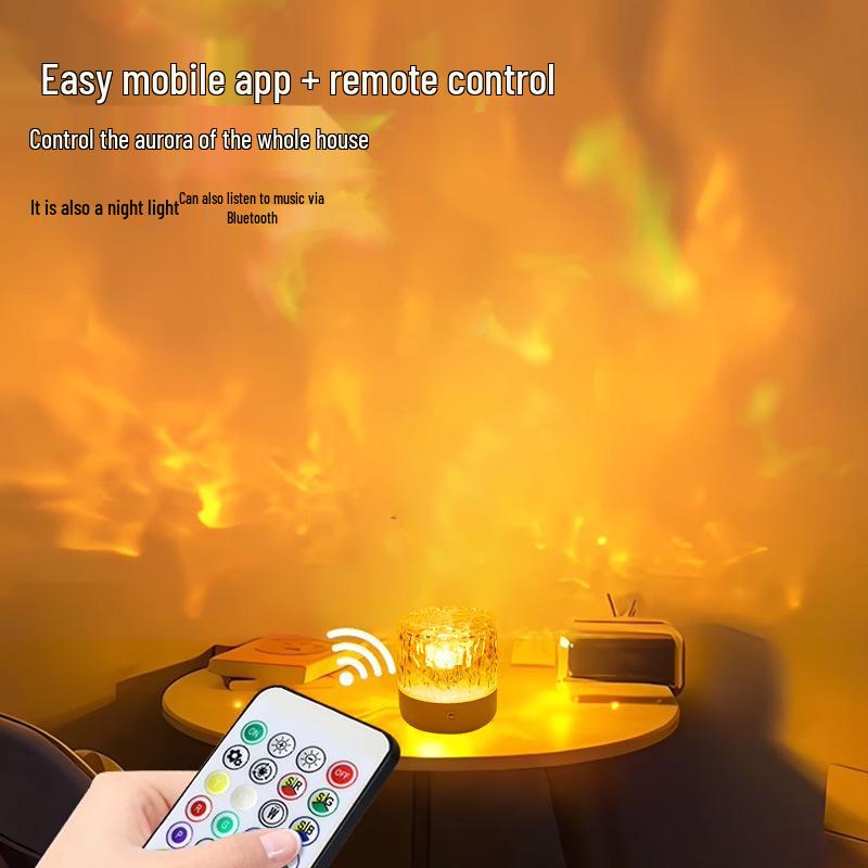 Вращающийся светодиодный атмосферный светильник с эффектом ряби, динамик: Прикроватная музыка и ночник