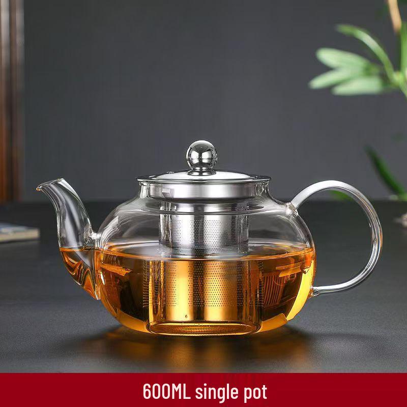 Matte High Borosilicate Glass Teapot Set with Built-in Stainless Steel Filter, High Temperature Resistant