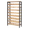48 Bottle Wine Rack,8-Tier Iron Wine Bottle Holder With Wood Table Top,Freestanding Floor Display Wine Storage Shelves,For Kitchen Pantry, Cellar,
