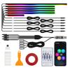 KEVANLY Автомобильная подсветка салона 10 в 1 Подсветка для ног Универсальные RGB атмосферные лампы USB APP Пульт дистанционного управления Прикуриватель для Tesla Model 3 Y S X