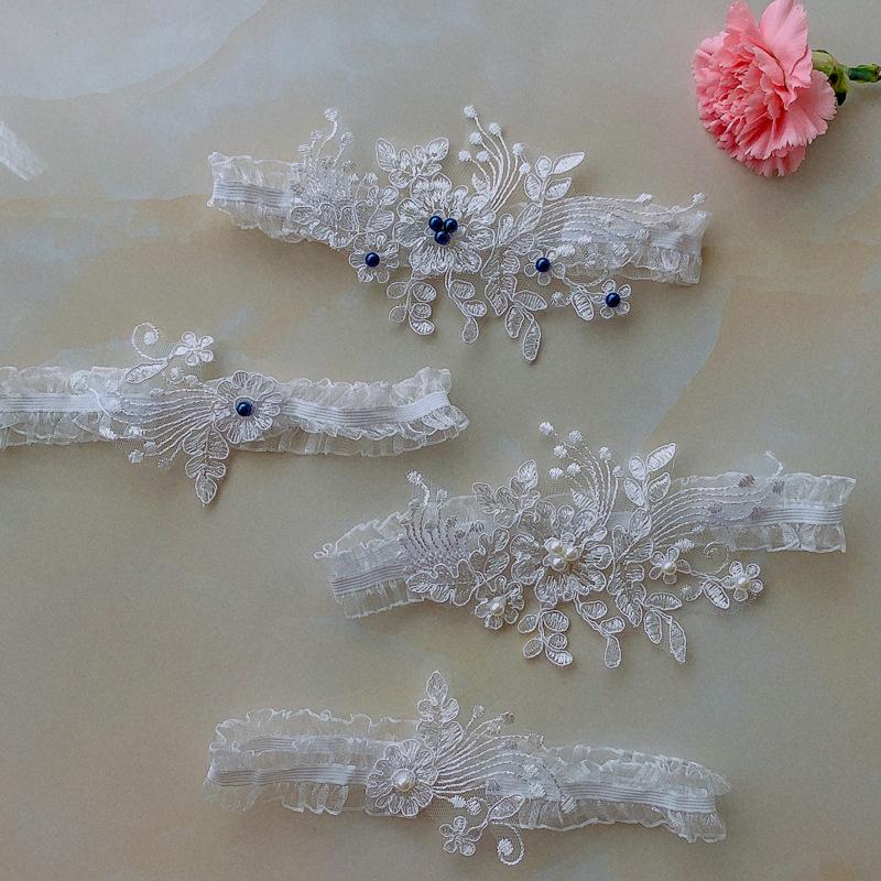 2 шт. свадебные подвязки для вечеринки, сексуальная фотография, кружевные цветы, жемчуг, аксессуары для ног, петли для ног