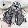 Women's Scarf Autumn and Winter Cotton Striped Warm Scarf New Yarn Dyed Versatile Scarf Thin