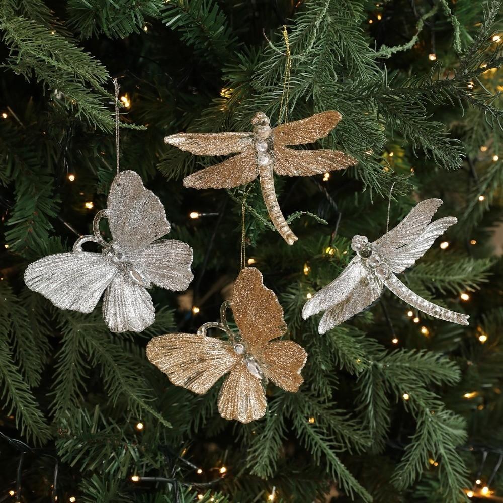 Butterfly Dragonfly Christmas Tree Hanging Ornaments Christmas Tree Decorations
