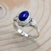 Кольцо из стерлингового серебра 925 пробы с лазуритом, ювелирные изделия с овальным драгоценным камнем