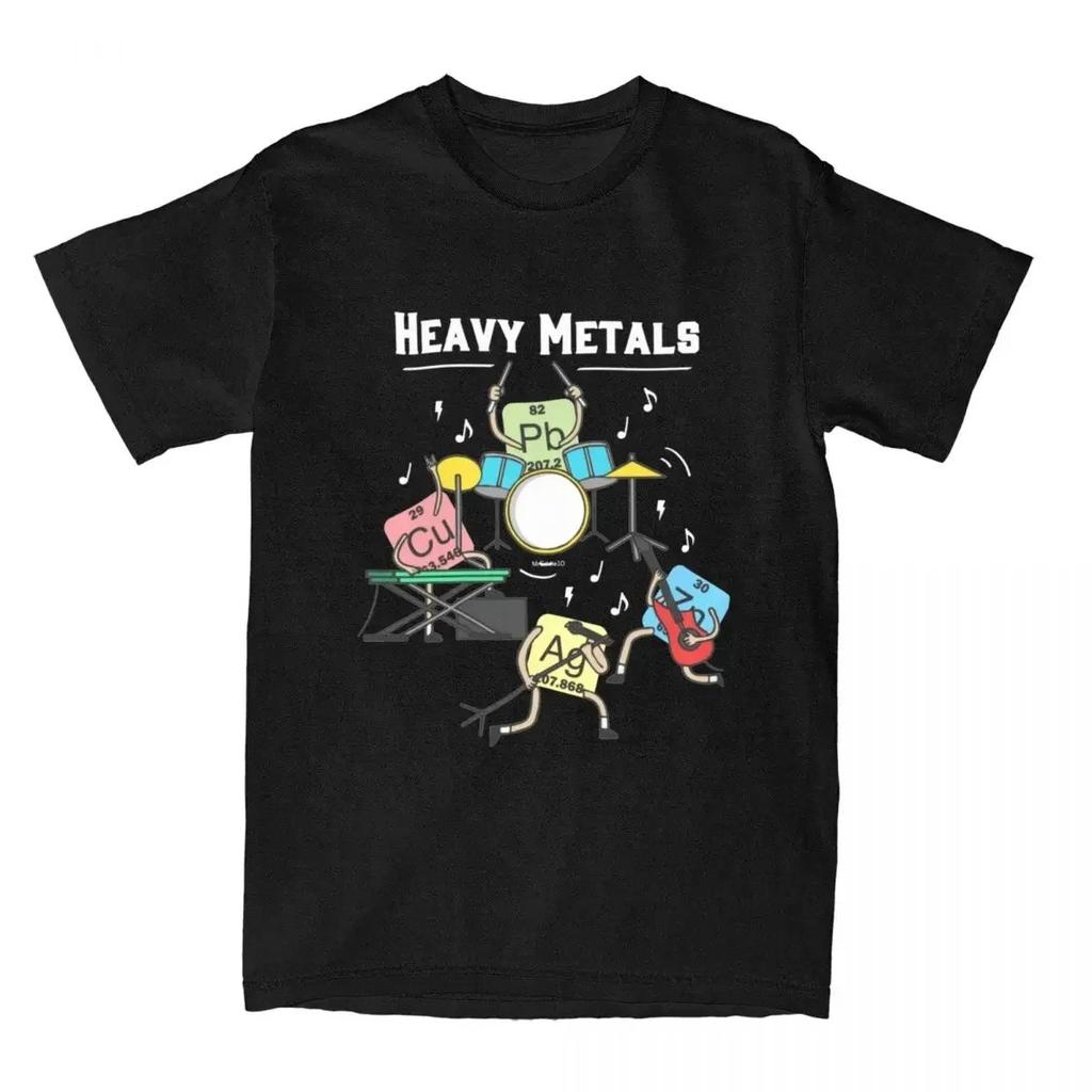 Heavy Metals Rock Chemistry TShirt Unisex Women ONeck Streetwear Vintage Harajuku Unisex Tees