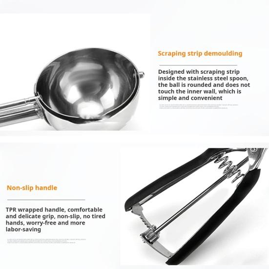 Ложка для мороженого из нержавеющей стали, профессиональная ложка для выкапывания шариков для выпечки, лопатка для фруктов с триггером, десертная ложка для домашних подарков