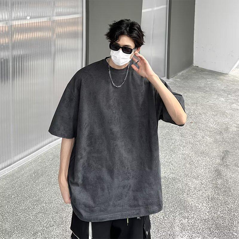 Футболка с коротким рукавом, мужская модная брендовая летняя свободная футболка с коротким рукавом 2025 года, новинка в Интернете, модная простая принтованная футболка