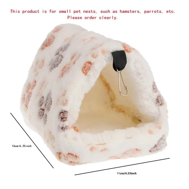 1 шт. коралловый флис с точечной печатью, маленький пенопластовый домик для домашних животных, подвесная кровать для хомяка, для мелких животных, белка, попугай, хлопковое гнездо