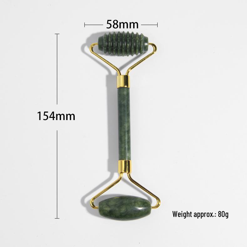 Набор нефритовых массажеров: Нефритовый ролик, колючий массажер для лица и доска гуа ша