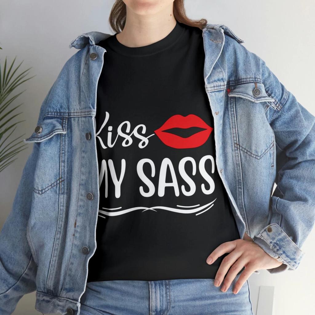 Kiss My Sass Sarcastic Humor Graphic Novelty Funny T Shirt