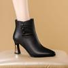 Модные осенне-зимние женские модные ботинки Новые ботильоны 2025 Женские ботинки на толстом каблуке с боковой молнией Женские удобные туфли на высоком каблуке