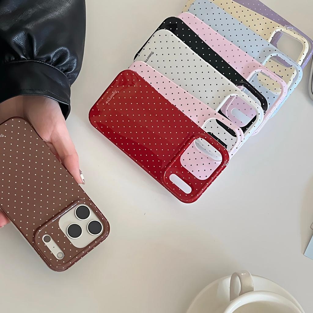 INS Коричневый Розовый В горошек Фиолетовый Чехол для телефона для iPhone 17 16 15 14 13 12 11 X XS XR XSMAX 7 8 Air Pro Max Plus Роскошный