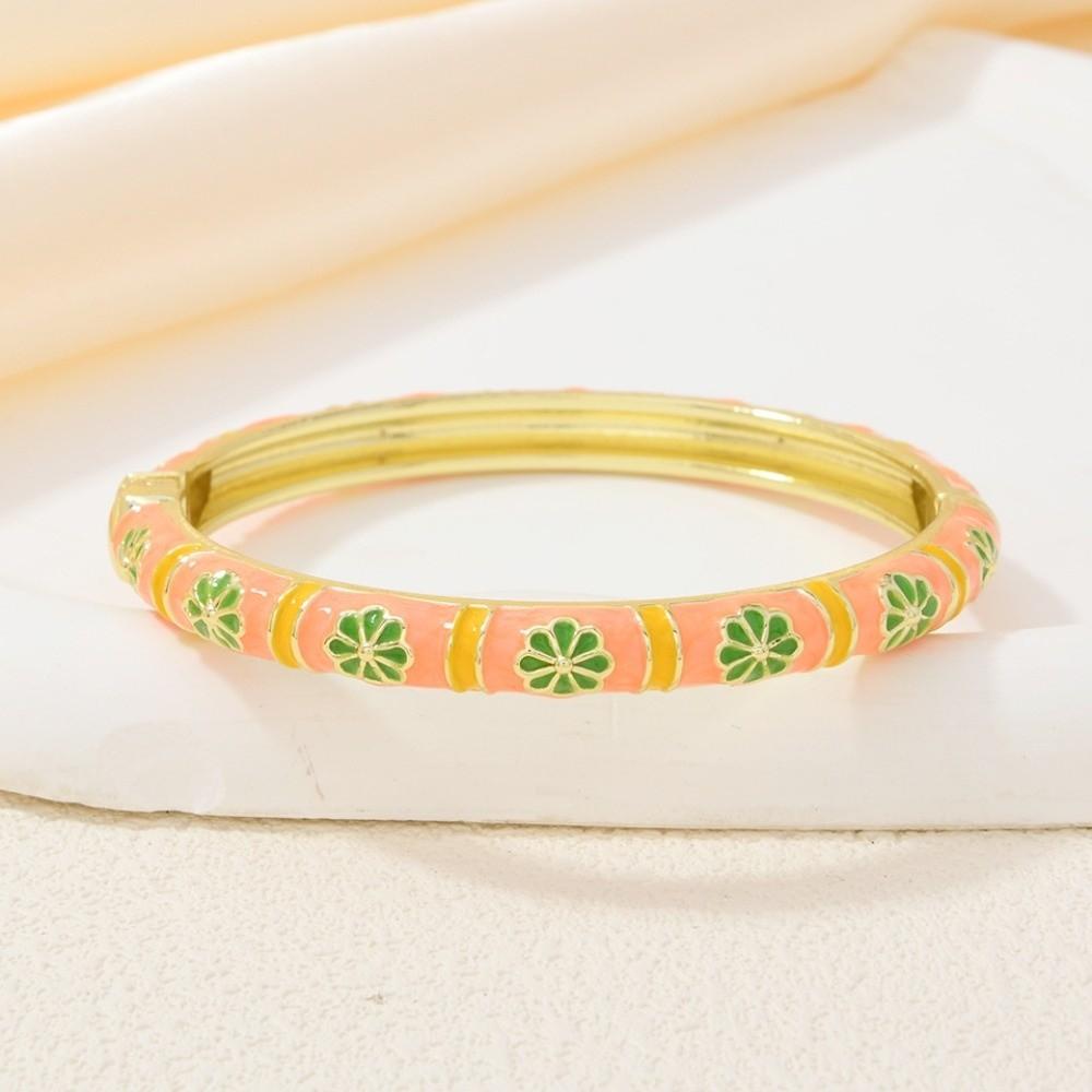Браслет-цветок с лепестками Chinese Flower, эмалированный, с цветочным узором, женский, на руку, ювелирные изделия, подарки