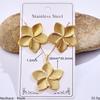 Stainless Steel Gold Plated Irregular Striped Heart-shaped Circular Oval Marine Creature Pendant Necklace Earring Jewelry Set