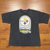 Винтажная футболка Pittsburgh Steelers для колледжа, размер L для подростков, черная, 90-е, Футбол