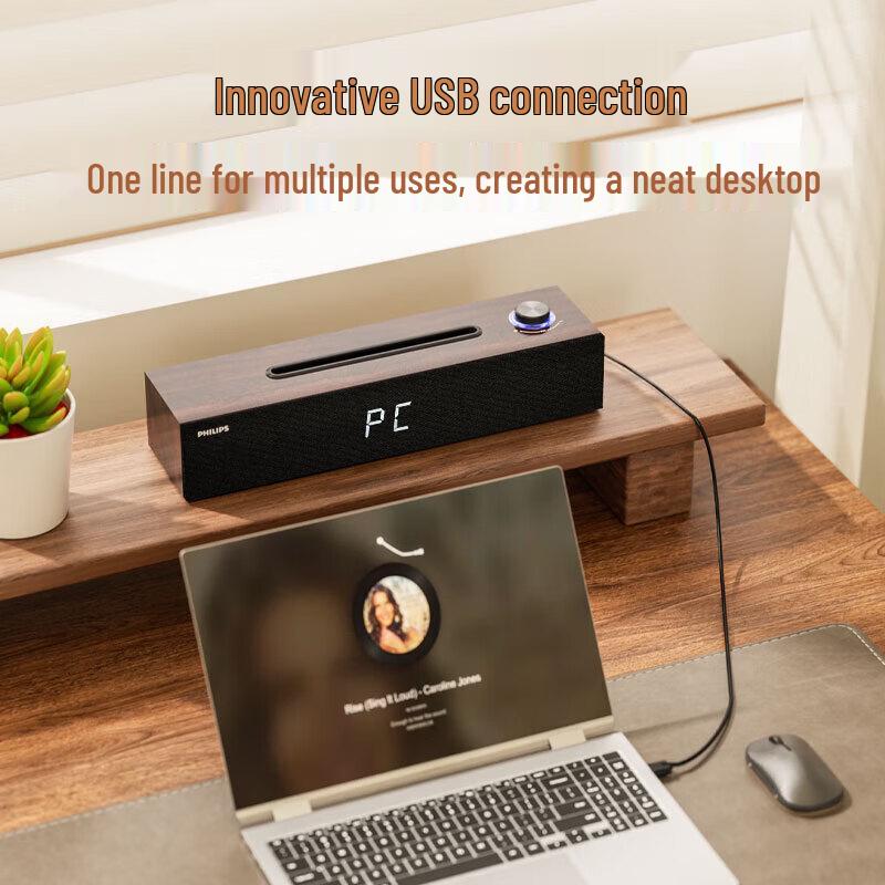 Philips SPA3809 Деревянный настольный Bluetooth-динамик с часами